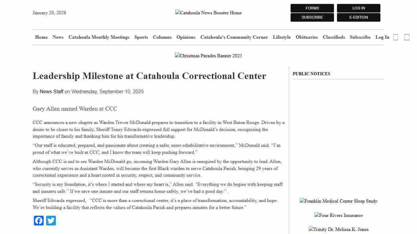Leadership Milestone at Catahoula Correctional Center | Catahoula News Booster